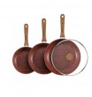 Set of Copper Stone pans + lid